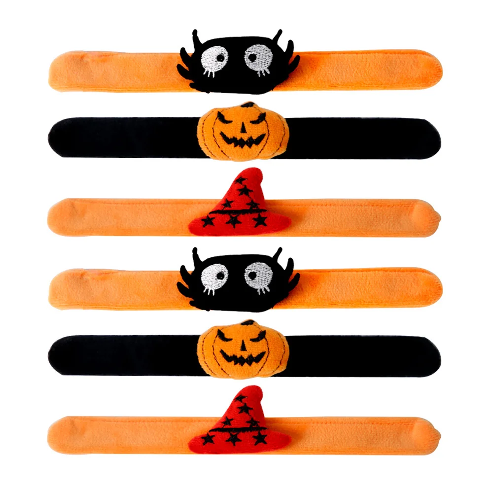

6 Pcs The Animal Pumpkin Spider Pants Bracelet Kids Halloween Slap Bracelets for Gift Band Bulk Child