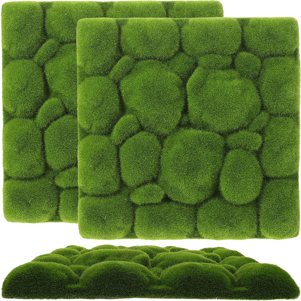 

3 Pcs Simulated Moss Decorative Board Plants Simulation of Green Glass Fake Foams Wall Decoration Office