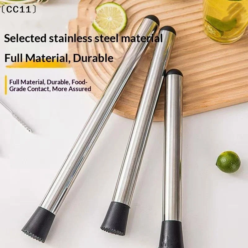Stainless Steel Crushed Ice Hammer Multifunction Popsicle Sticks Cocktail Swizzle Stick Fruit Lemon Muddle Pestle Bar Tool〔CC11〕