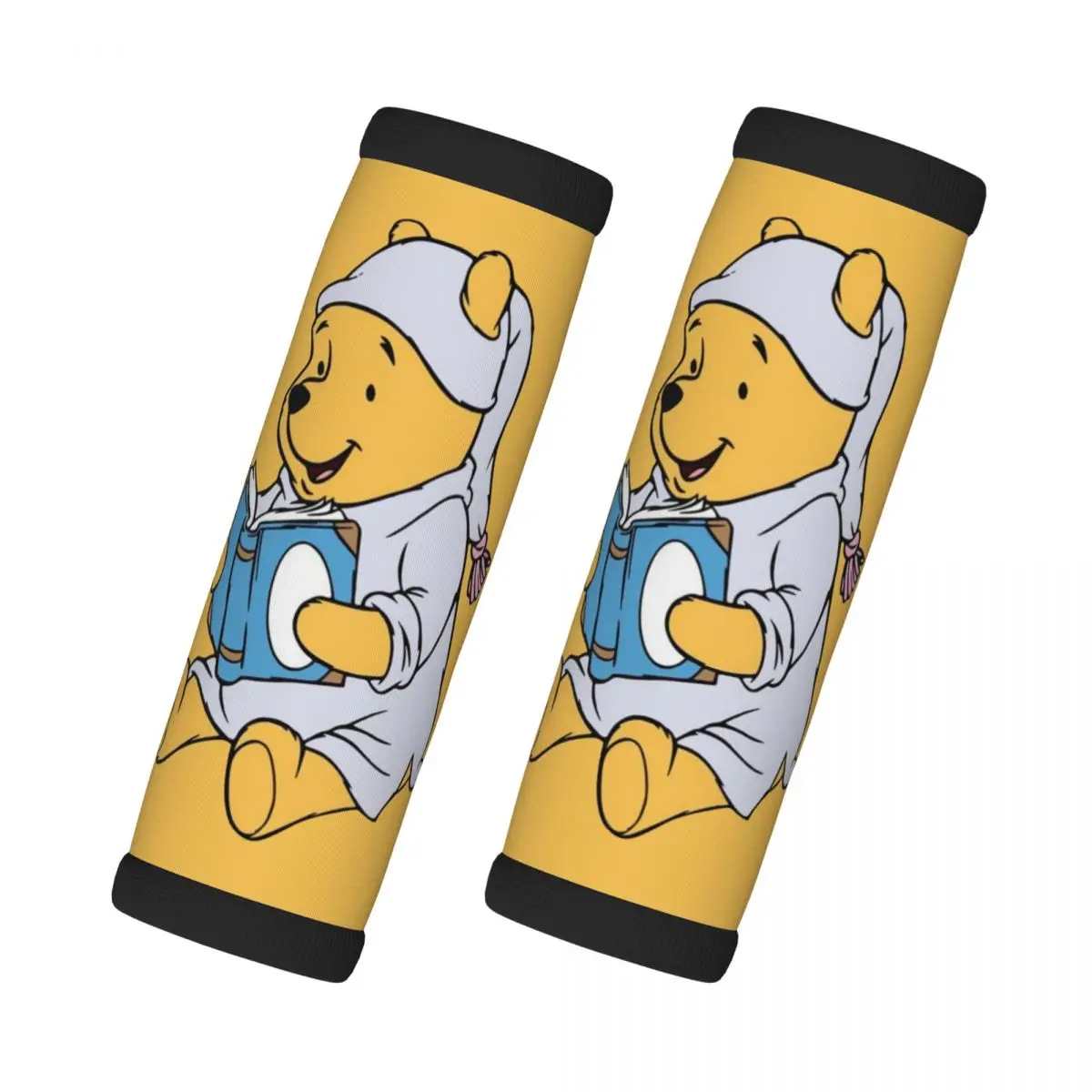 

Custom Winnie Read Book Luggage Handles Wrap Grips 2 Pcs Handle Grip For Travel Bag Luggage Suitcase Airplane Soft