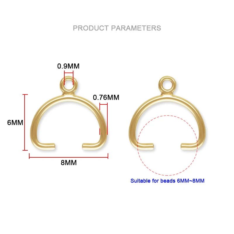 Imagem -04 - Clipe de Fivela de Conta Cheia de Ouro 14k Adequado para Pingente de Ouro de mm mm para Fazer Jóias Acessórios de Joias Faça Você Mesmo Descobertas de Joias