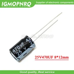 Capacitor eletrolítico de alumínio, 20 peças, 25v470uf 8*12mm, 470uf 25v 8*12