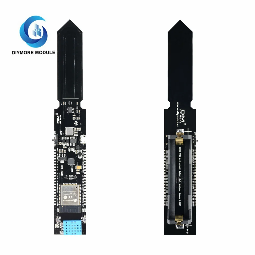 ESP32 WIFI Bluetooth DHT11 Temperature and Humidity Soil Module With 18650 Battery Holder Direct Stick