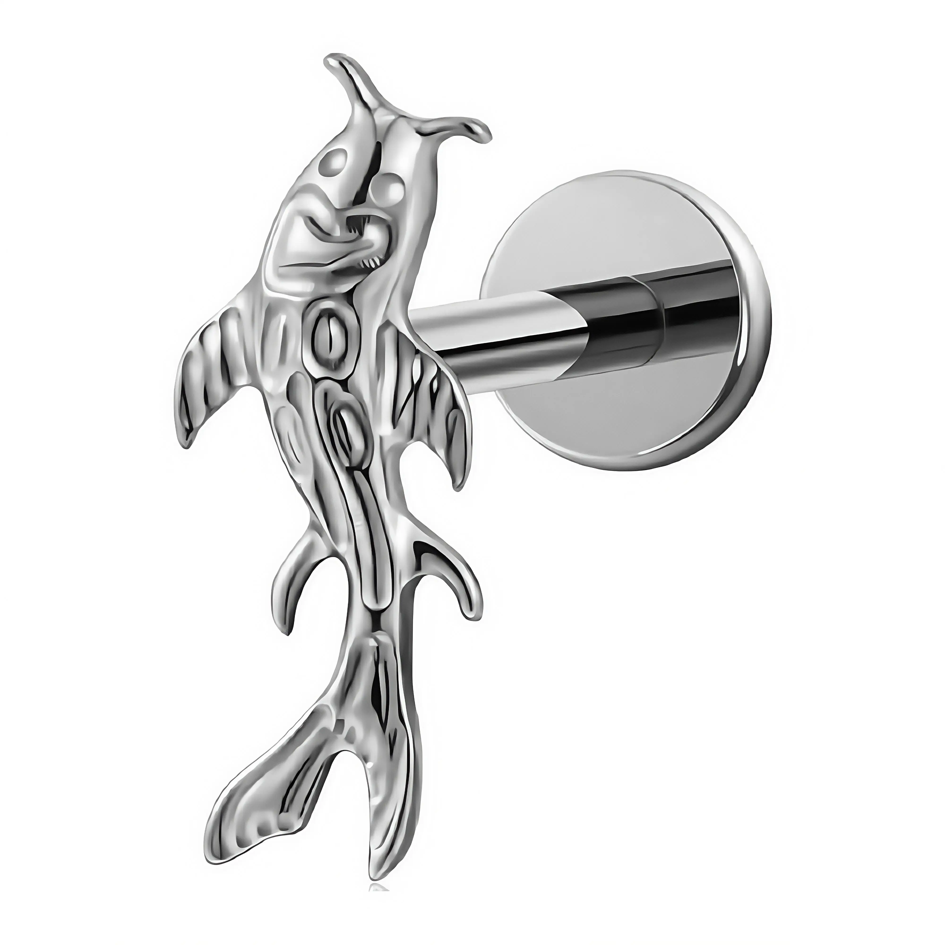 1PC Helix Conch Piercing Joyería para Mujeres 16G 6mm 8mm - ASTM F136 Titanio Cartílago Plato Atrás Pendiente Stud