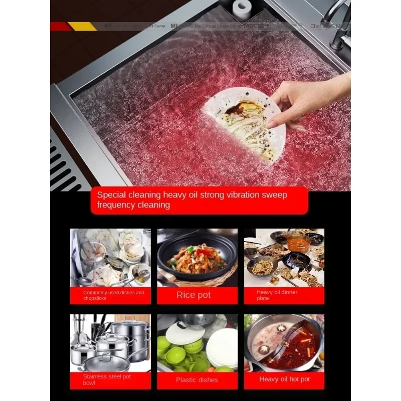 Ultrasonic Dishwasher Commercial Automatic Restaurant Small Restaurant Canteen Industrial Catering Stainless Steel