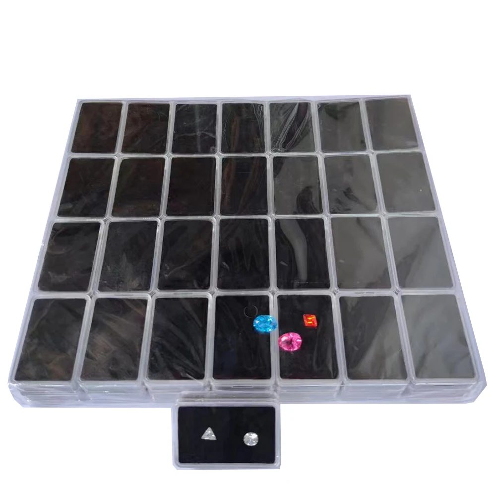 50Pcs Loose Diamond Display Box Transparent Gemstone Storage Case Piercing Jewellery Gems Organizer Stone Gift Packaging Box
