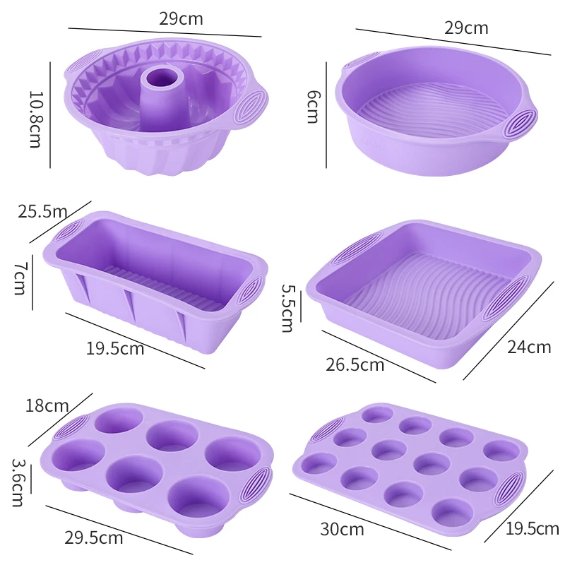 FAIS DU Gray Silicone Mould Set For Pastry Cake Mould Bakeware Dessert Tools Muffin Rectangular Bread Cupcake Baking Accessories images - 6