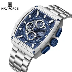 NAVIFORCE Man Watch Luxury Waterproof Stainless Steel Quartz Men's Watches Sports Auto Date Wristwatch Chronograph Simple Clocks