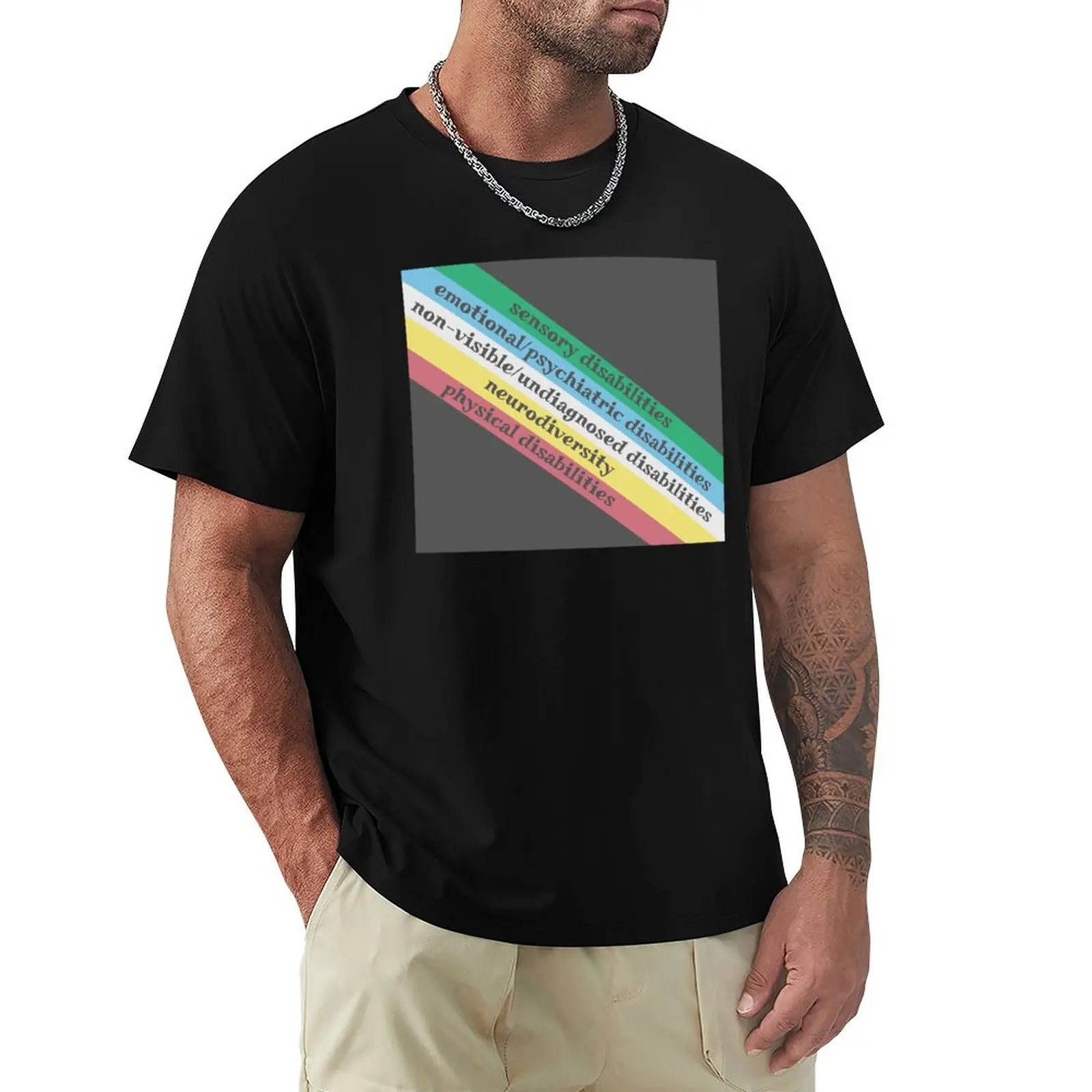 Disability pride flag T-Shirt Plus Size Workout Short Sleeve Top