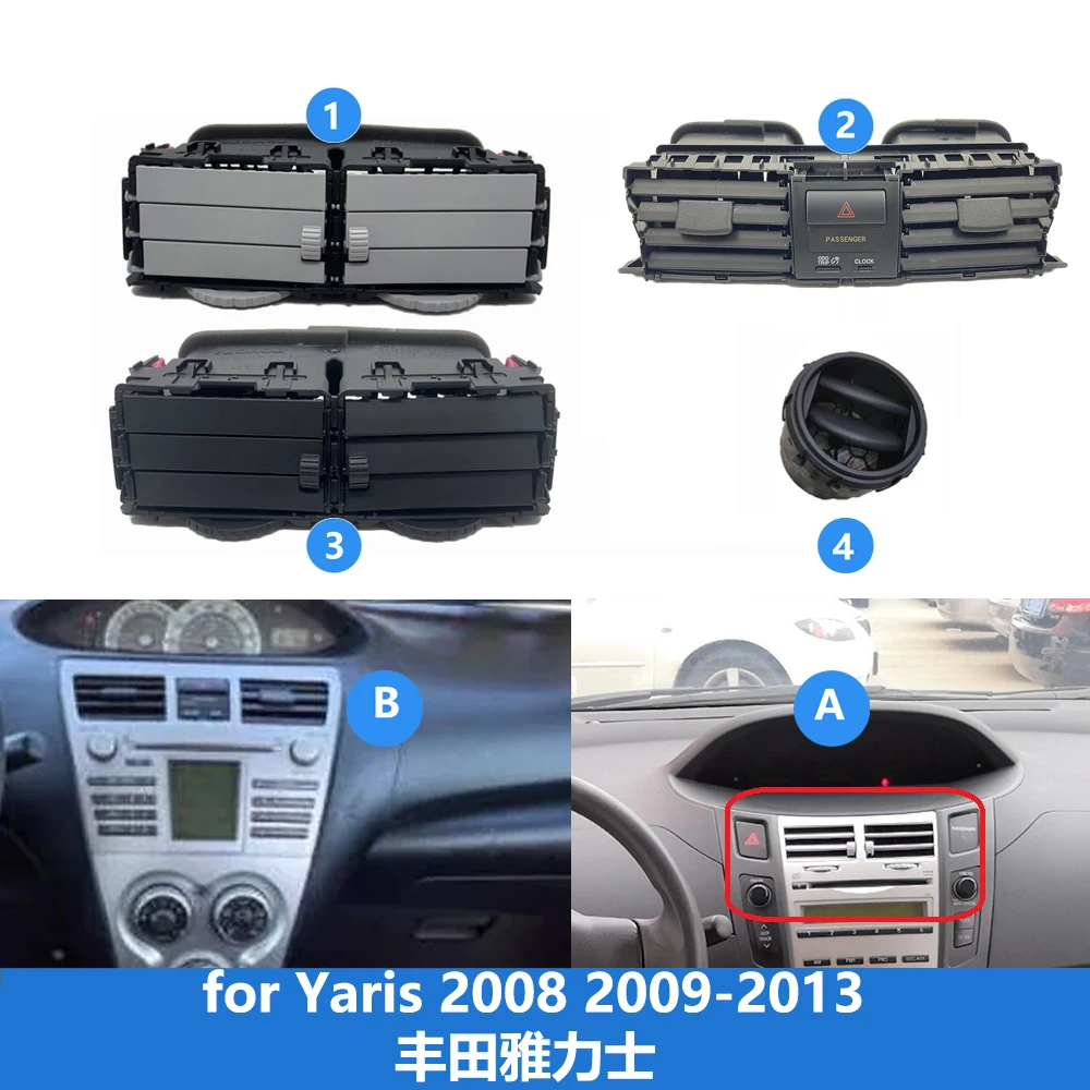Center Dash AC Outlet Air Vent Panel Cover for Toyota Yaris 2008-2013 Dashboard Air Conditioner Ventilation Grille Replacement