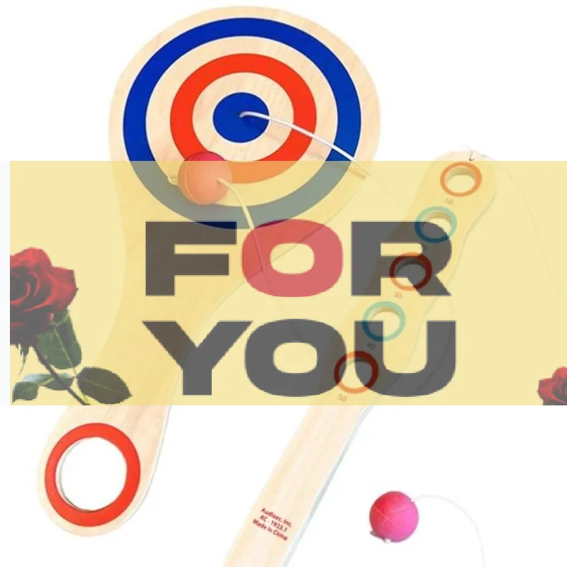

【OD】Wooden Paddle Ball With String And Ball, Hand-Eye Coordination Elastic Technology Paddle Interactive Sensory Training Kit