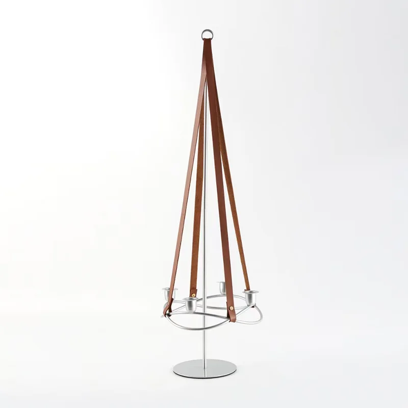 

Creative leather belt metal candle holder ornaments postmodern art abstract suspension candle holder model house decorations