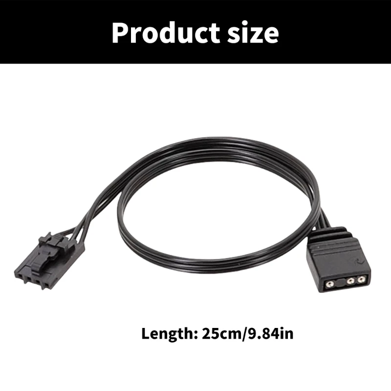 Corsair RGB 4 핀-표준 ARGB 3 핀 5V 어댑터 커넥터, RGB 케이블 25cm, 조명 게임 향상