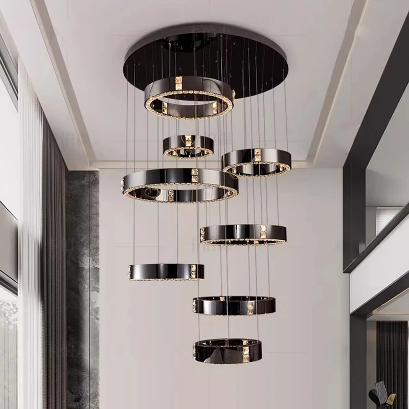 

Modern Home Decoration Crystal Chandelier, Stair Pendant Lamp, Living Room Pendant Lights, Interior Lighting