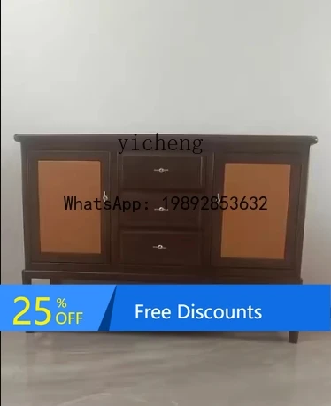 

Style Modern Solid Wood Ebony Storage Cabinet Hotel Restaurant Side Cabinet Set