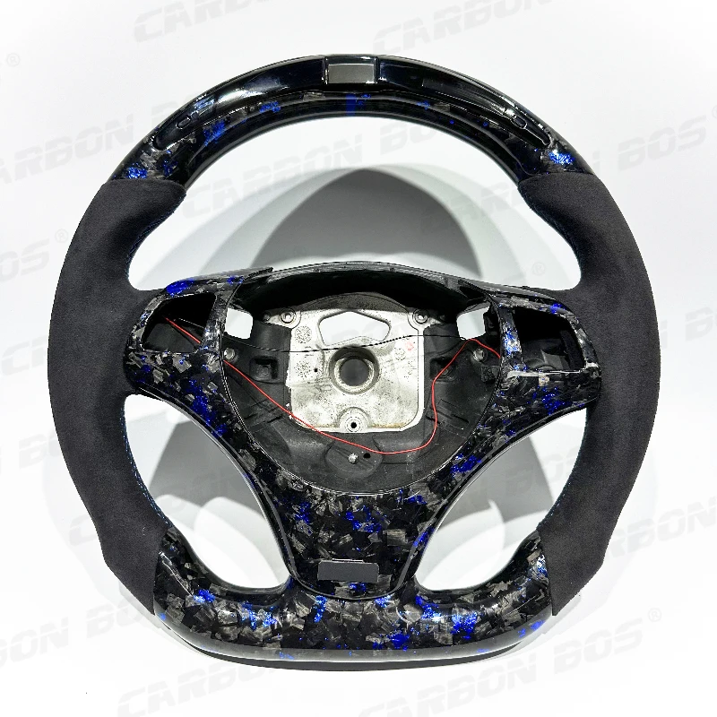 

For BMW E92 Quality Blue Forged Carbon Fiber Steering Wheel for BMW E90 E91 E92 E46 E60 Real Carbon Fiber with LED Alcantara