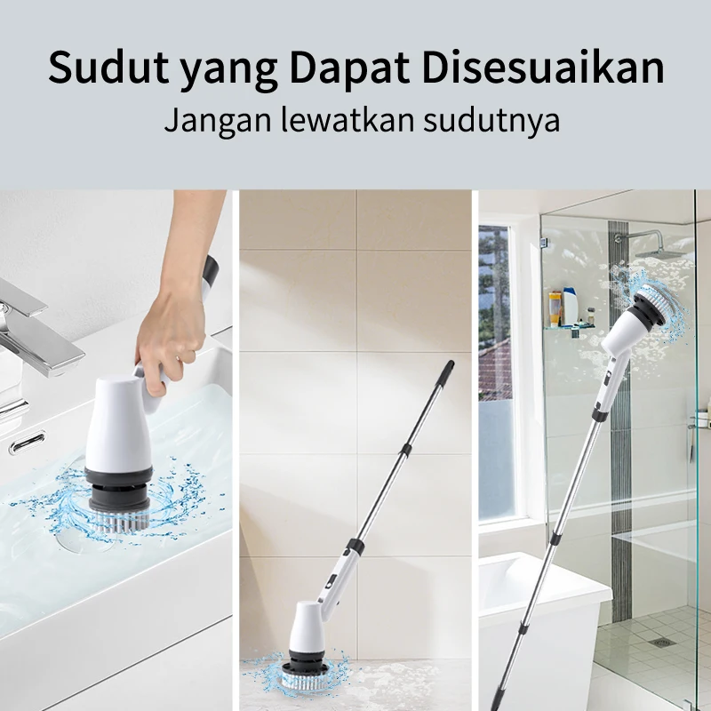 Electric Spin Scrubber, Handheld Adjustable Shower Scrubber for Cleaning Kitchen, Tub, Tile, Floor, Sink, Bathtub