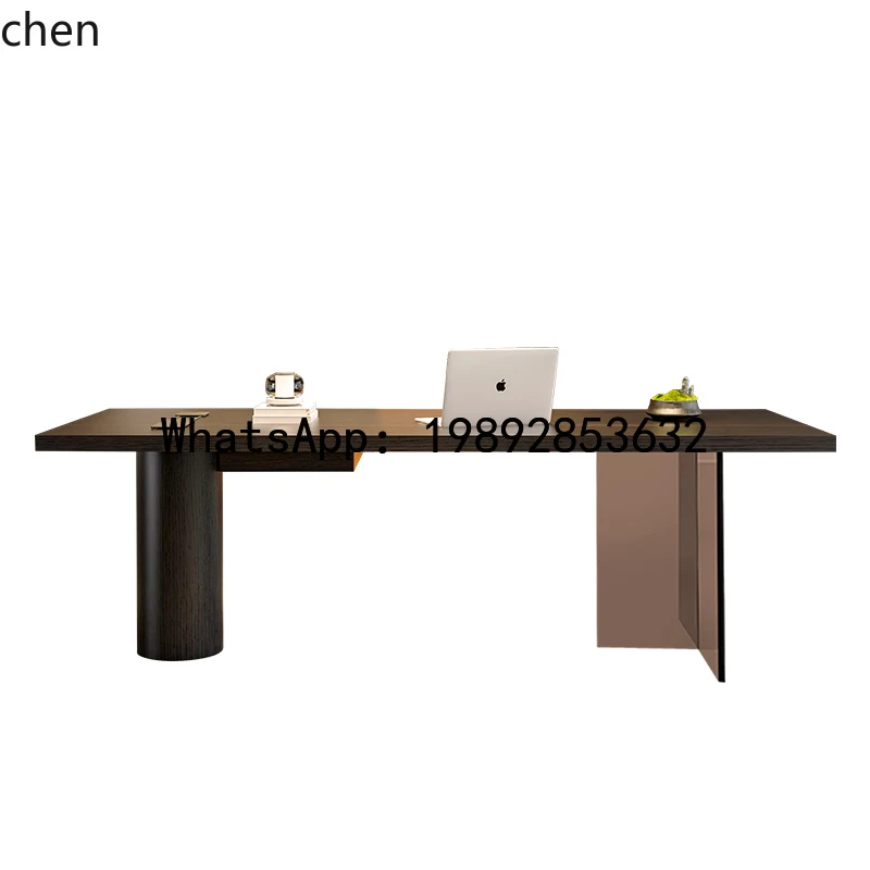 

X7 minimalist desk long workbench solid wood light luxury computer desk
