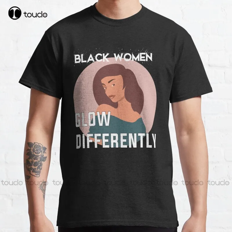 New Black Women Glow Different 9 Classic T-Shirt Christian Shirts For Women Cotton Unisex Tee Shirt Fashion Funny Tshirt