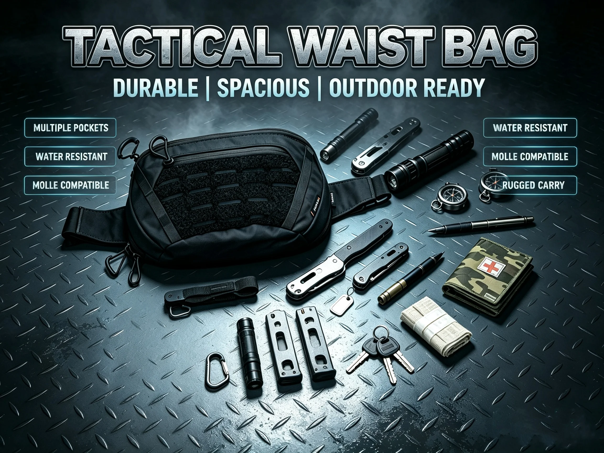 Picture 4: SFeKeW Men's Tactical Chest Bag Outdoor Sports Adjustable Crossbody Bag for Active Men