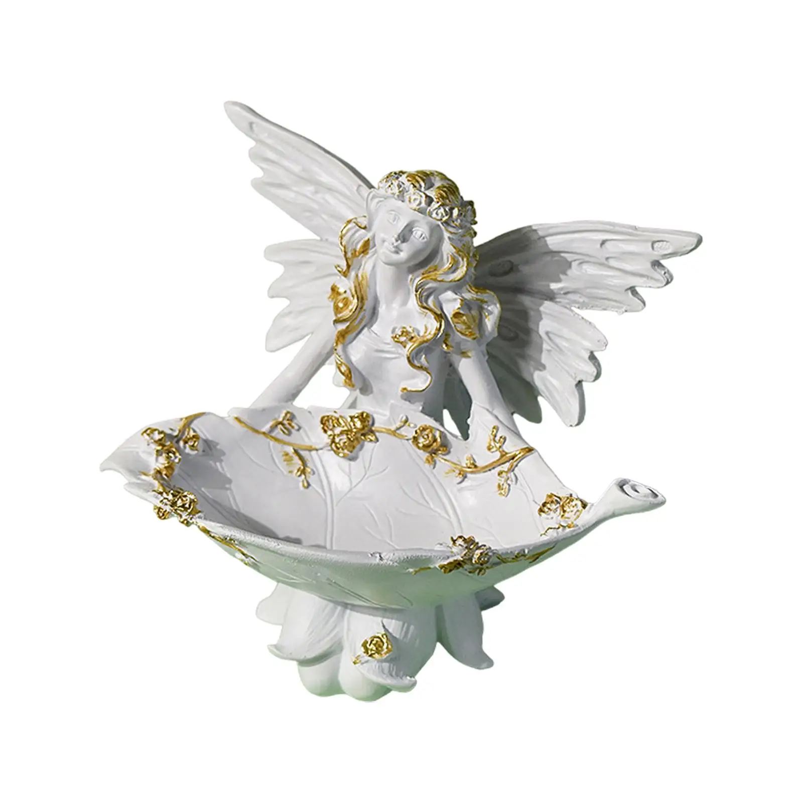 Fairy Statue Decorative Art Crafts Collectible Creative Resin Girl Figurine for Shelf Cabinet Entrance Fireplace Bookshelf