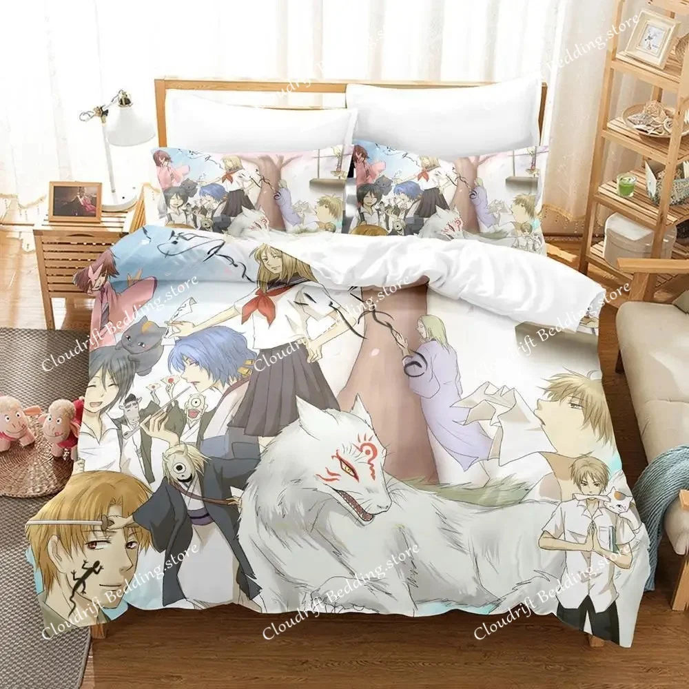 Anime Natsume's Book Of Friends Bedding Set Boys Girls Twin Queen King Size Duvet Cover Pillowcase Bed Boys Adult Home Textile