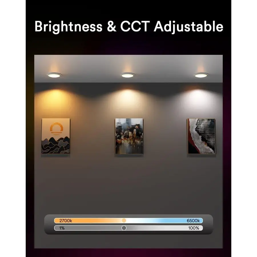 أضواء القرص الذكية LED فلوش جبل 5 6 بوصة، RGBWW WiFi أضواء السقف جبل السطح، تغيير اللون 27006500K Downl