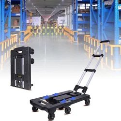 150kg extendable base Heavy Duty Foldable Hand Sack 7 Wheels Trolley Folding Truck Barrow Cart Travel Portable Home Use