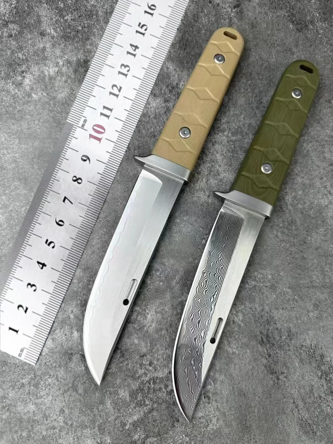 Japanese style small straight knife G10 handle pure hand forged mountaineering camping hunting knife Collection gift Sharp fruit