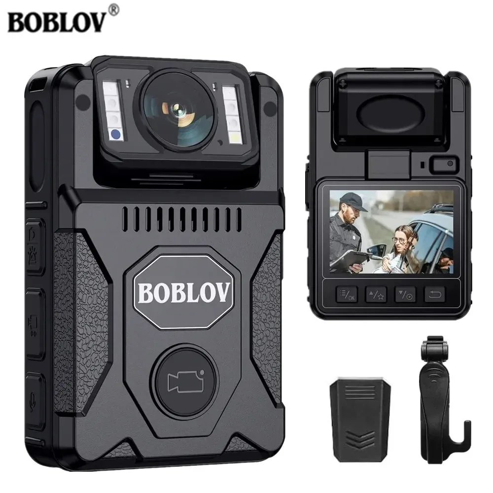 BOBLOV M7 1080P HD Mini Camera 4000mAh Camcorder 128GB GPS Bodycam Police Cam 180° Rotating Bike Cameras Sports DV Car DVR