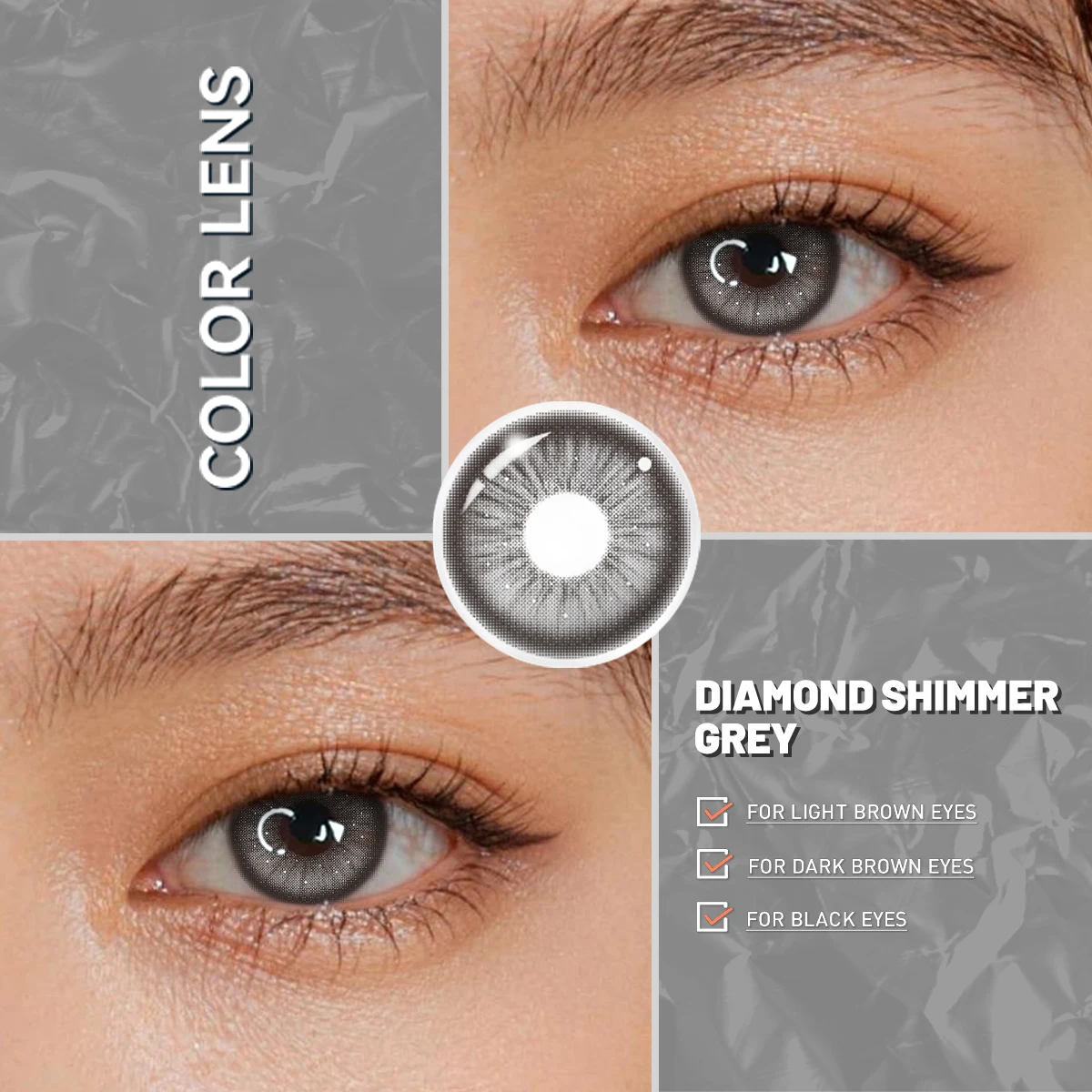 Visuashow Diamond Shimmer Farbige Kontaktlinsen 6 Monate Einweg 14,5mm Blau Grün Augenfarben-Kontaktlinsen für Schönheitskosmetik 70 – Detail 11