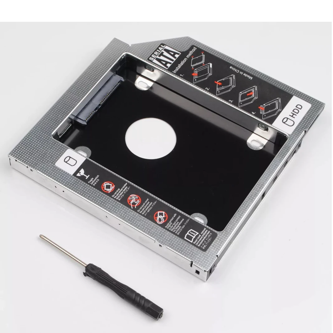 12.7mm SATA 2nd Second HDD SSD Hard Drive Optical bay Caddy Frame Enclosure Tray Bracket for Gateway NE56R12b NE56R41u NE5631u