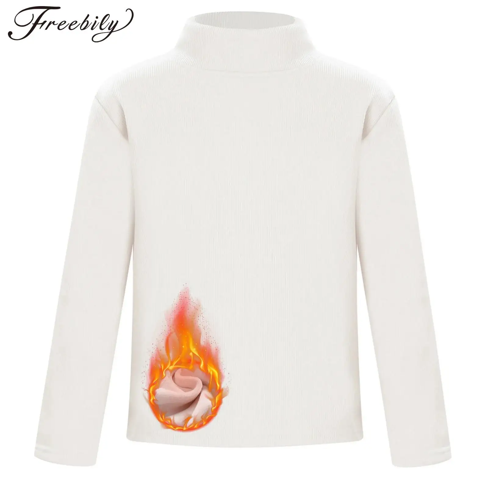 Chłopcy dziewczęta podszyta polarem koszula termiczna długie rękawy Mock Neck sweter koszula prążkowana koszula zimowa ciepła bluza pulowerowa