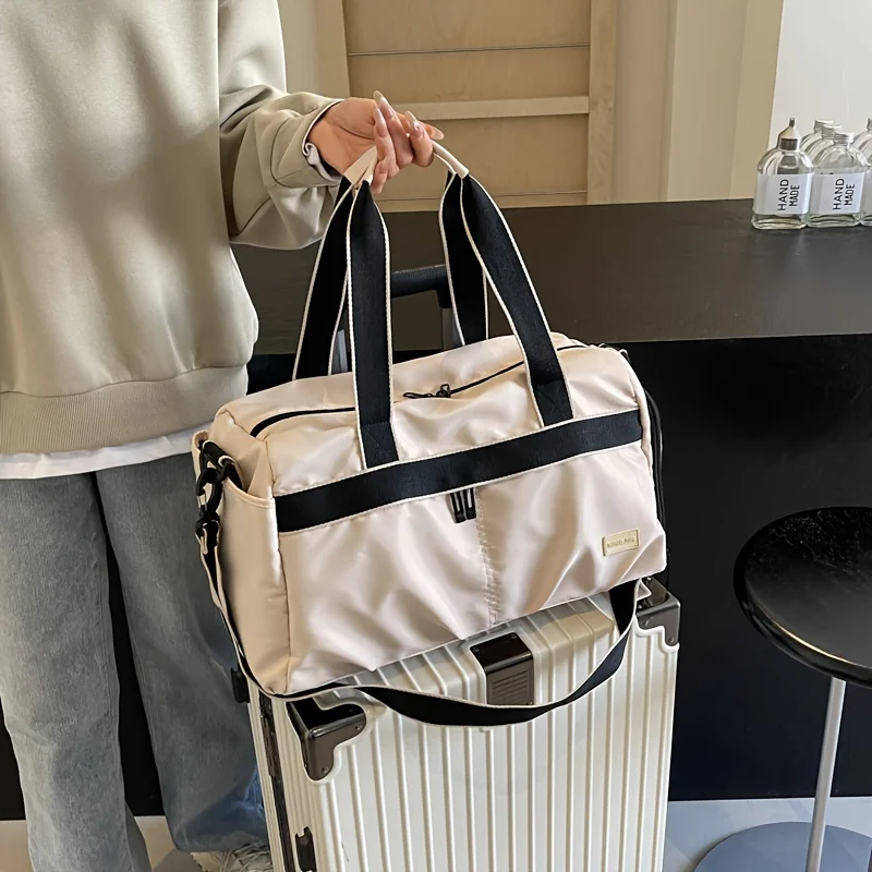Trolley Sleeve Travel Duffel Bag Large Capacity Wet Dry Separate Gym Bag for Short Trip Carry On view 3