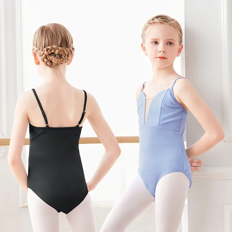 Senam Triko Anak Perempuan Kamisol Tali Balet Leotards Tari Katun Leotard Menari Bodysuit untuk Anak Perempuan Baju Renang