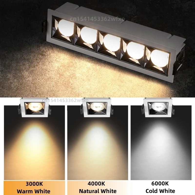 Luz descendente LED regulable para techo, focos de AC110-220V sin luces principales, iluminación comercial, 4W, 12W, 16W, 20W, 36w, 40W