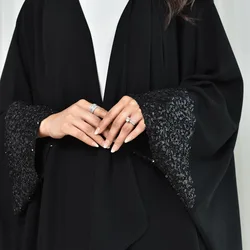 Muslim DiamondsDress Dubai Turkey Kaftan Eid Ramadan Islamic Jalabiya Kimono Cardigan Arabic Open Abayas Femme Musulman Vestidos