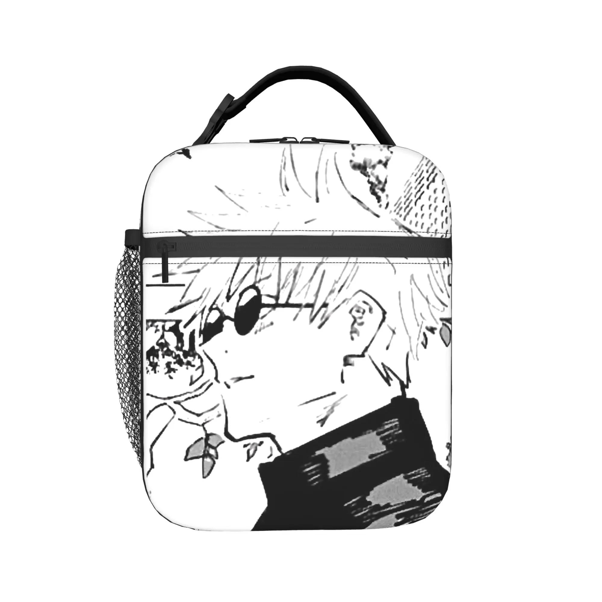 Gojo Saturo JJK Anime Insulated Lunch Bags High Capacity Jujutsus Kaisens Anime Reusable Cooler Bag Tote Lunch Box Bento Pouch