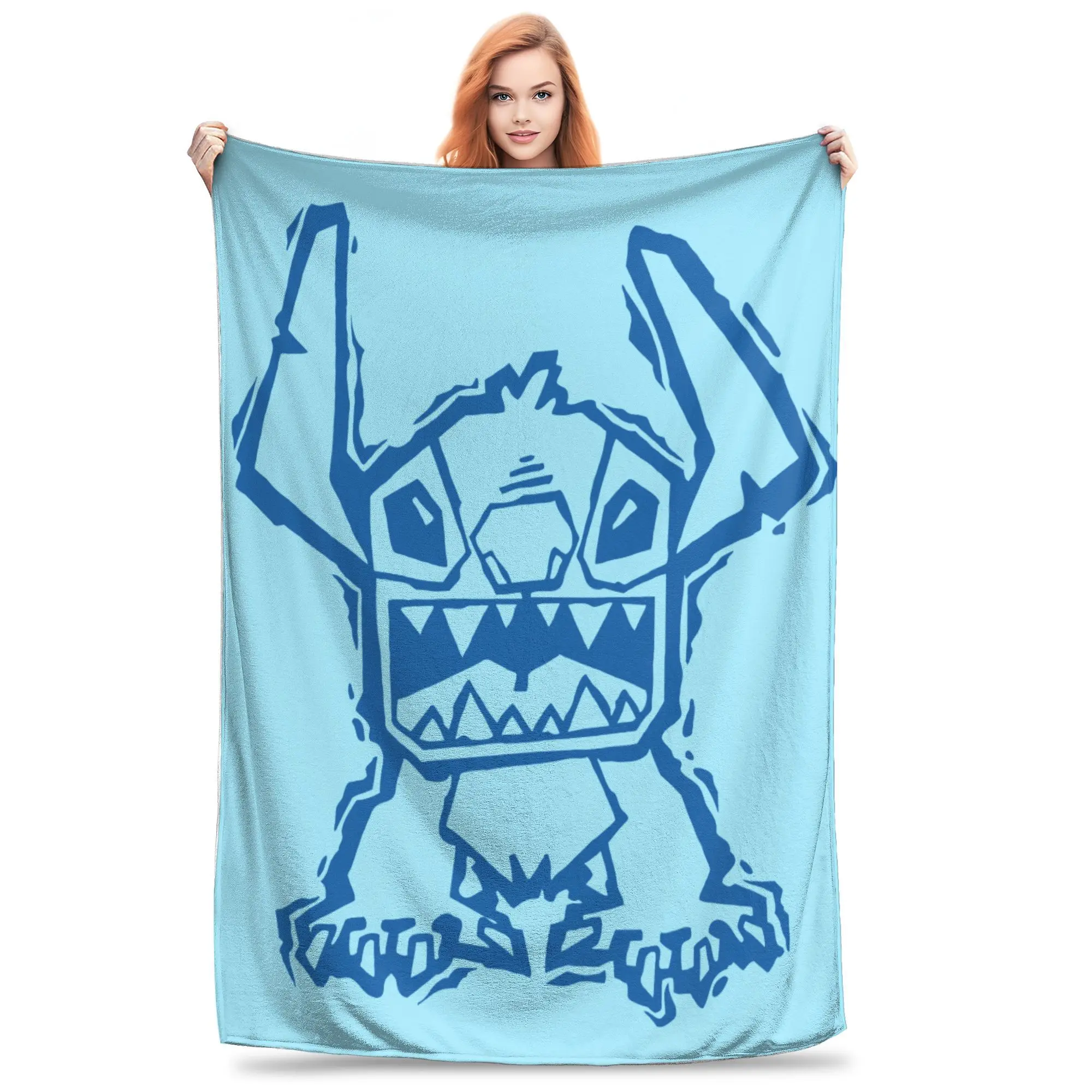 

Stitchs Blanket Flannel Decoration Angry Sharp Teeth Multifunction Super Soft Throw Blankets for Bedding Office Quilt