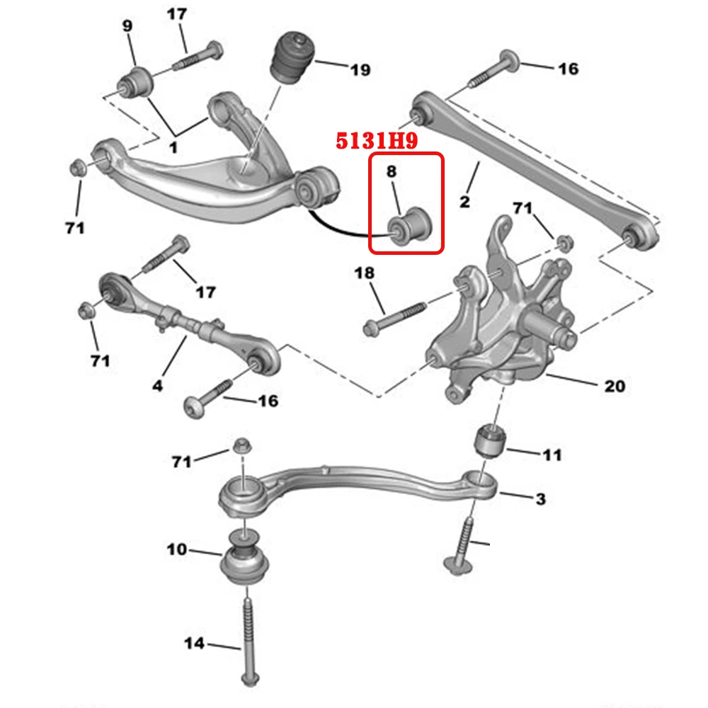 

5131H9 For Peugeot 508 Citroen C5 C6