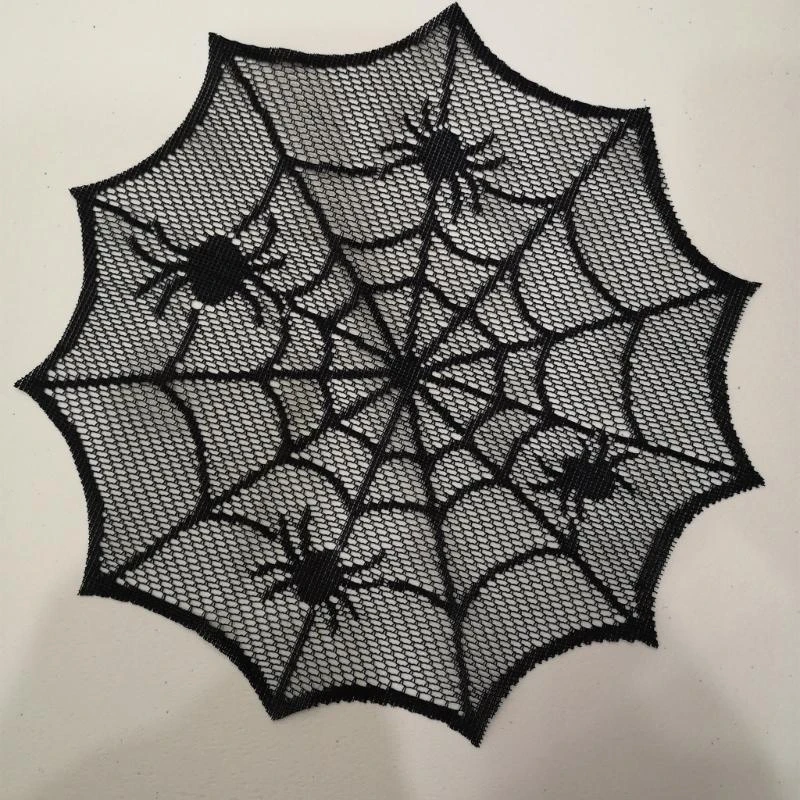 Black Laces Spiders Webs Table Mats Cobwebs Placemat Adds Sophistication to Your Home Decoration high quality