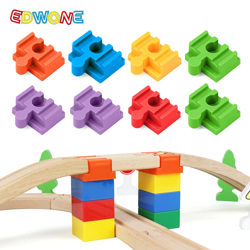 

New Wooden Train Track Accessories Plastic Building Block Universal Connector Adapter fit for All Wooden Railway Tracks Toys