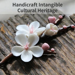 Ceramic Watercolor Painting Brush Pen Holder Palette Hand-kneaded Flower Pen Rack Stand for Calligraphy Gouache Acrylic Painting