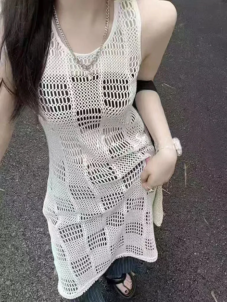 Women\'s Big Mosaic Mesh Fabric,Designers Fashion Show Cloth,Innovative Sewing Materials,DIY, Summer,Hollow Out Vest Net Cloth