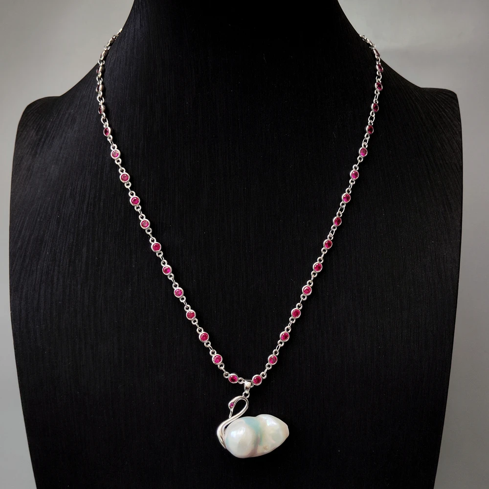 

YYGEM 14x26 мм натуральный реборн кеши жемчуг лебедь кулон cz pave серебряная цепочка с покрытием минималистичные ожерелья ювелирные изделия подарки