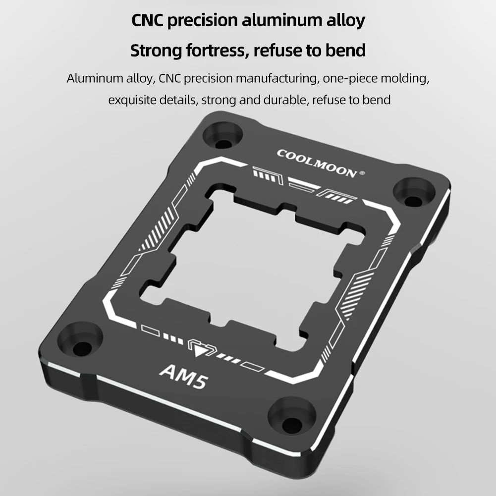 

COOLMOON AM5 CPU Bending Correction Fixing Buckle CNC Aluminum CPU Bending Corrector Frame Protector for AMD RYZEN 7000 SERIES