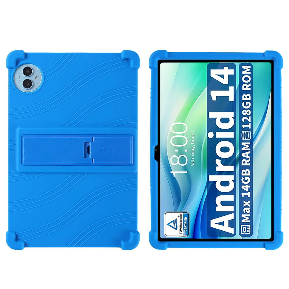 

For Teclast P50 / P50S Silicone Case with Kickstand Rugged Protective Cover - Dark Blue