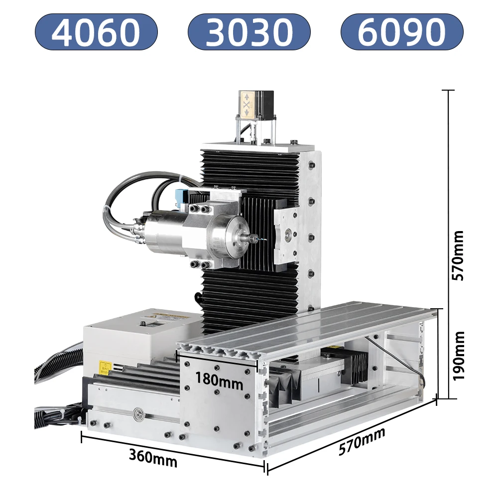 Mini Cnc Engraving Machine Cnc Router Machine for Wood PCB Aluminum Brass Acrylic Hobby DIY Mini CNC 3030 4Axis 1.5KW Desktop
