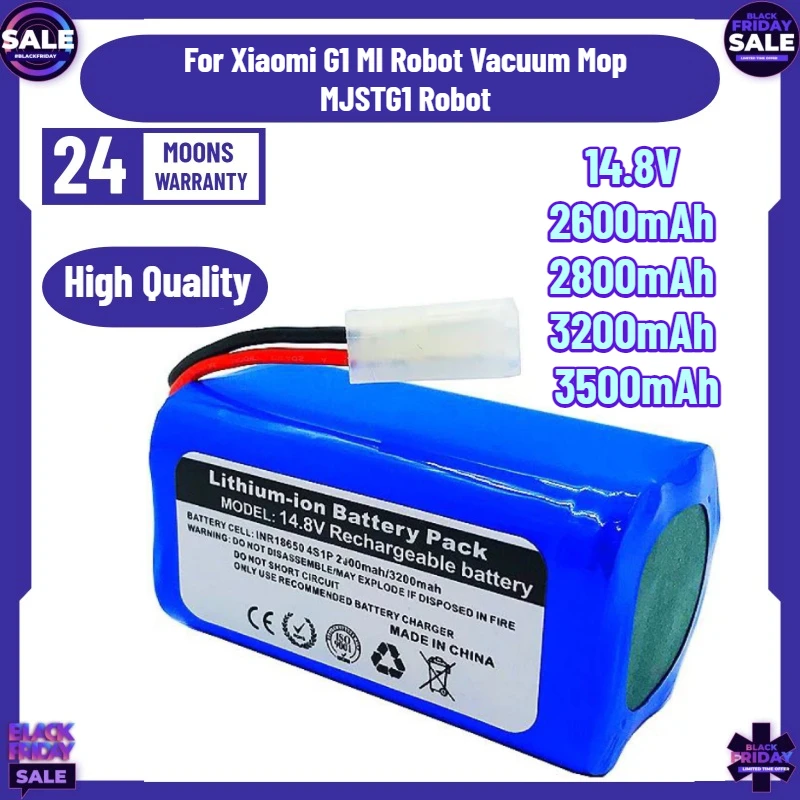 14.8V 2600mAh 2800mAh 3200mAh 3500mAh for Xiaomi G1 MI Robot Vacuum Mop, MJSTG1 Robot