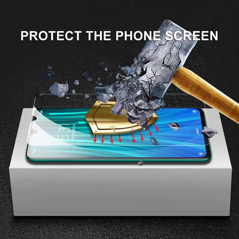Protector de pantalla de vidrio templado 9H para móvil, película protectora para Xiaomi Redmi 8, 8A, 9, 9A, 9C, 10A, 10C, Redmi Note 8, 9, 10 Pro Max, 8T, 9T, 9S